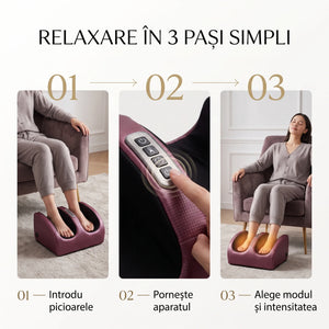 Aparat masaj picioare Shiatsu cu 20 role, vișiniu, imaginea 7
