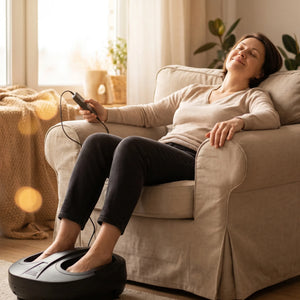 Aparat de masaj picioare 2 în 1 cu role Shiatsu, în negru