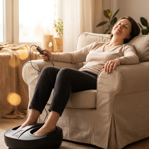Aparat de masaj picioare 2 în 1 cu role Shiatsu, în negru