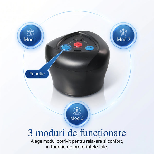 Aparat masaj corp cu ventuza electrica (cupping vacuum), 3 moduri, Negru – imaginea 2