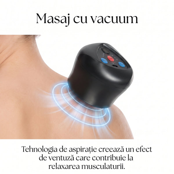 Aparat masaj corp cu ventuza electrica (cupping vacuum), 3 moduri, Negru – imaginea 4