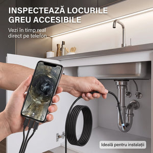 Cameră endoscopică tip șarpe cu aplicație pe telefon