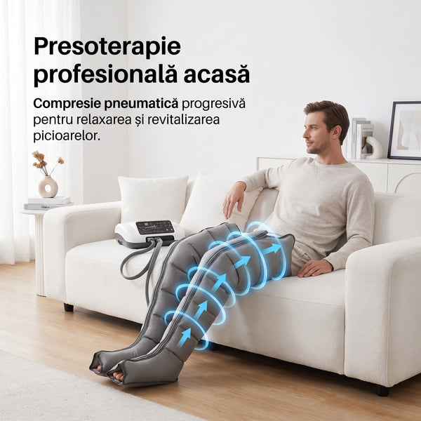 Aparatul de masaj picioare cu drenaj limfatic și telecomandă