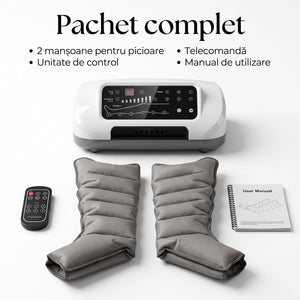 Aparat masaj pentru picioare, masaj compresie aer, presoterapie, Drenaj Limfatic, 6 moduri masaj, 8 camere, 8 niveluri, control telecomanda – imaginea 7