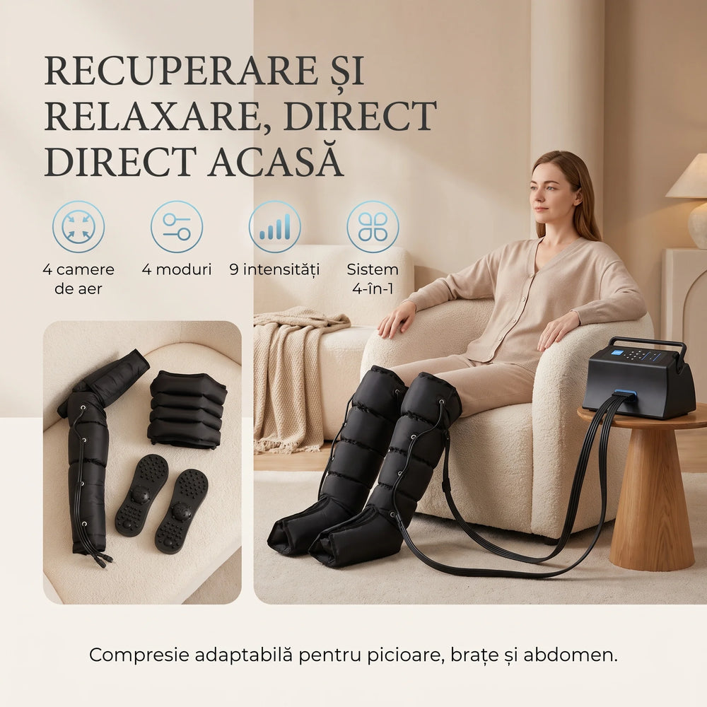 Aparat presoterapie 4 în 1 pentru picioare și brațe, imaginea 5