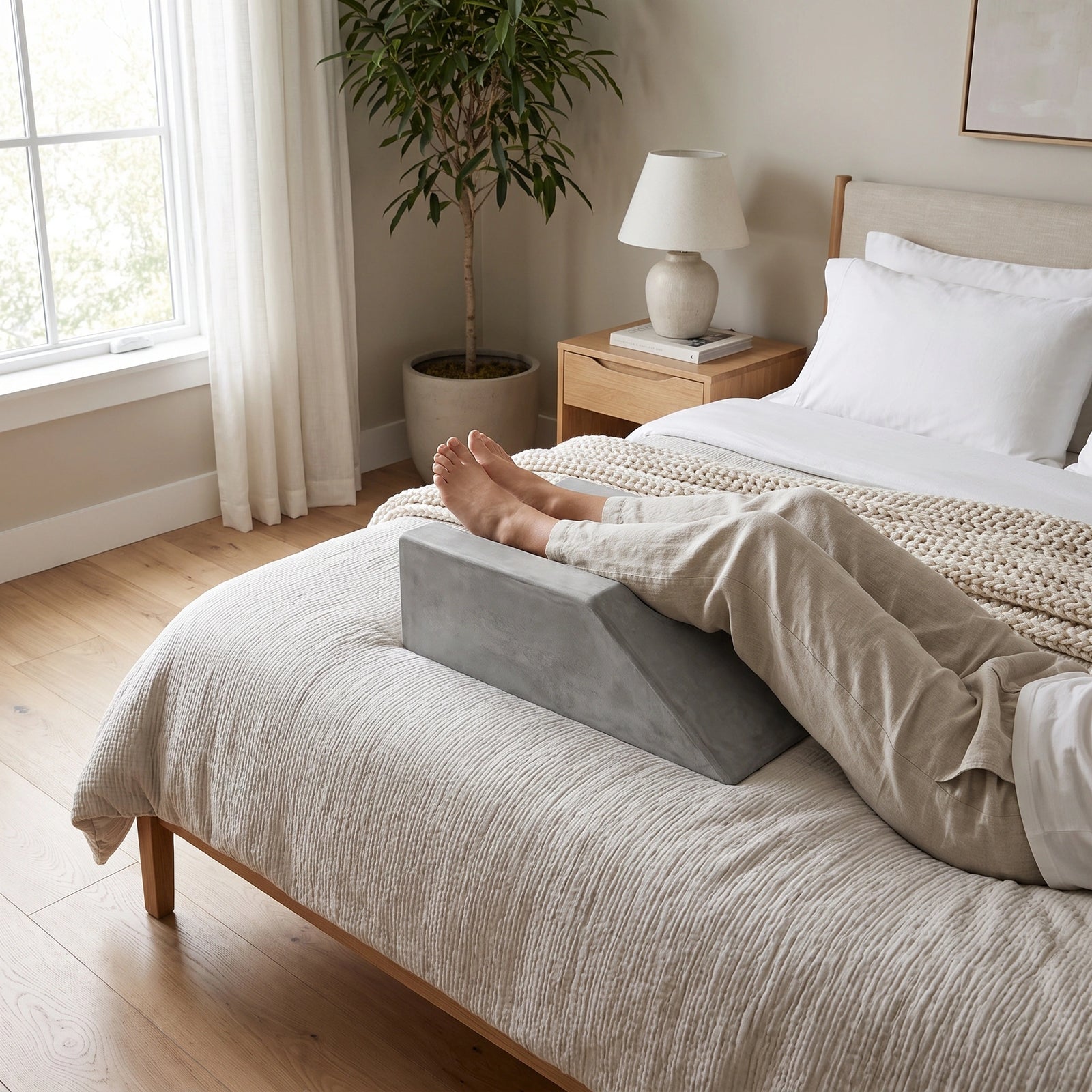 Pernă ortopedică ridicare picioare memory foam 45°, imaginea 5