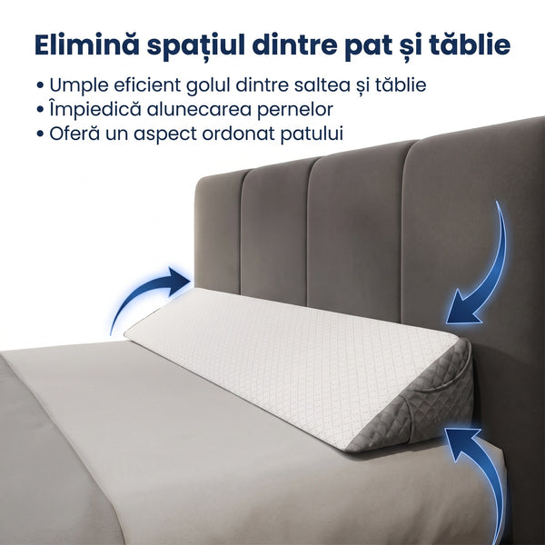 Perna triunghiulara umplere gol tablie pat catifea jacquard, Alb – imaginea 4