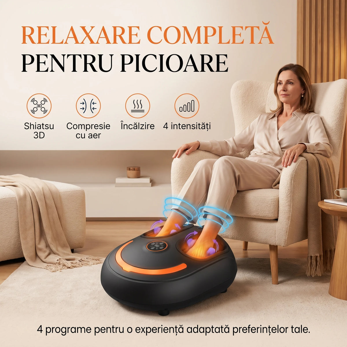 Aparat masaj picioare Shiatsu 3D cu compresie aer, imaginea 6