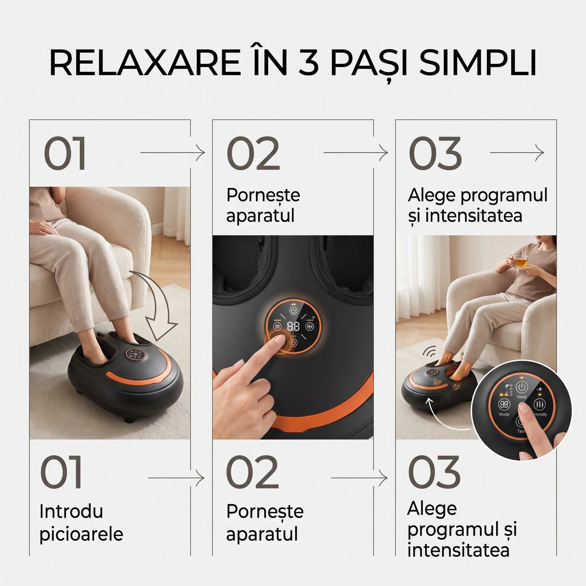Aparat masaj picioare Shiatsu 3D cu compresie aer, imaginea 4
