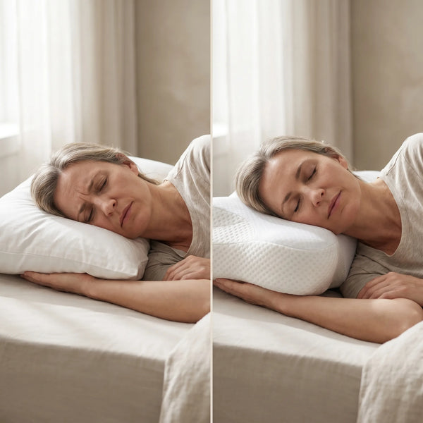 Perna cervicala ortopedica CERVI-SAN Relax memory foam pentru gat si umeri, Alb – imaginea 5