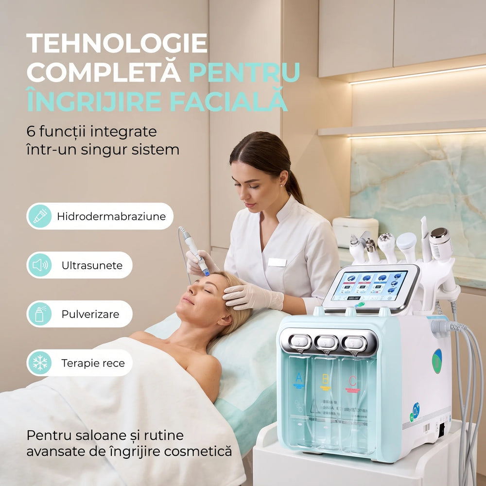 Dispozitivul facial cu oxigen-hidrogen și ultrasunete