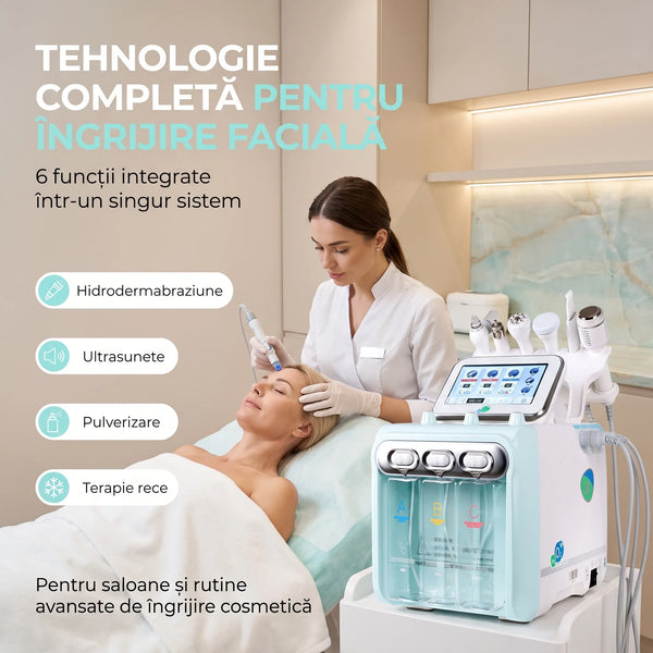 Dispozitivul facial cu oxigen-hidrogen și ultrasunete