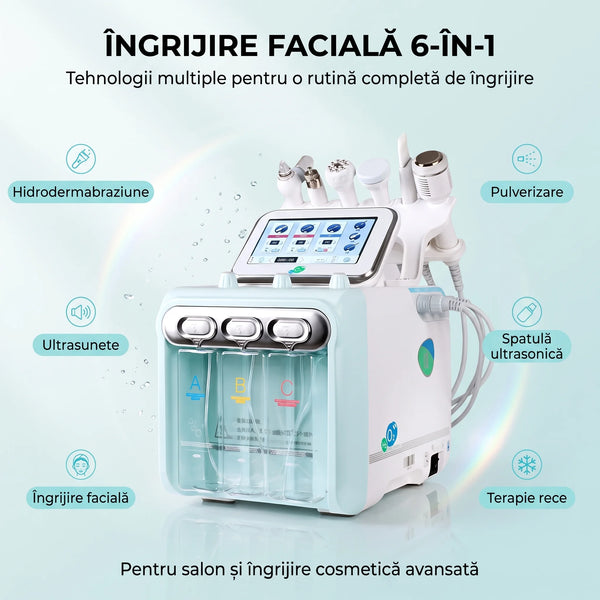 Dispozitiv facial 6 în 1 pentru îngrijirea tenului