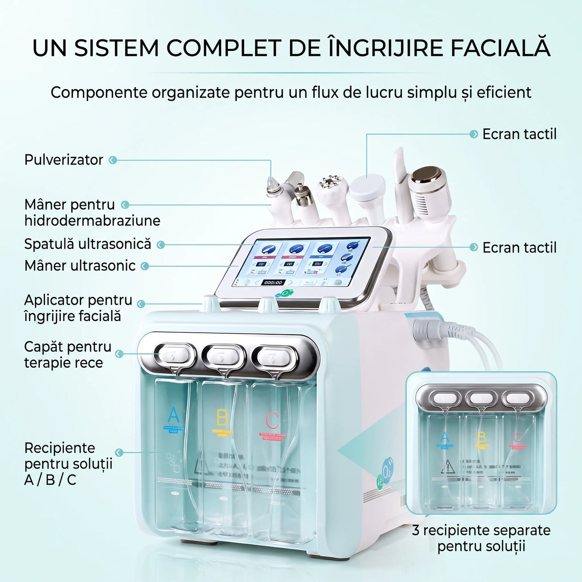 Dispozitiv facial 6 în 1 cu hidrodermabraziune, imaginea 4