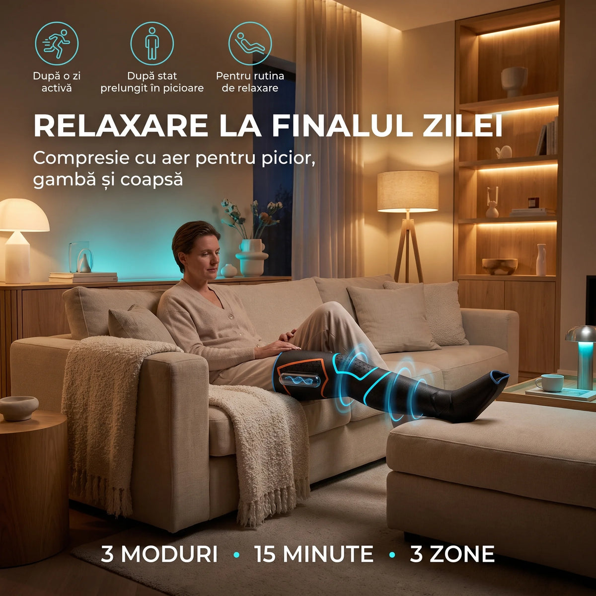 Aparatul de presoterapie cu drenaj limfatic pentru membrele inferioare