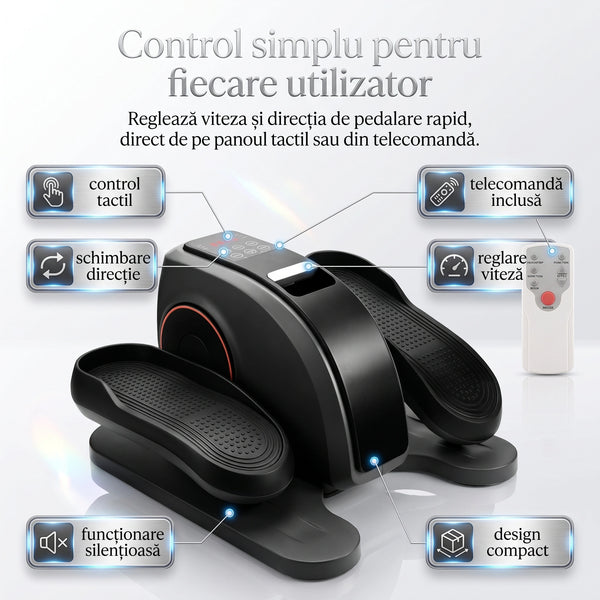 Pedalier fitness electric cu telecomandă Bluetooth, imaginea 4