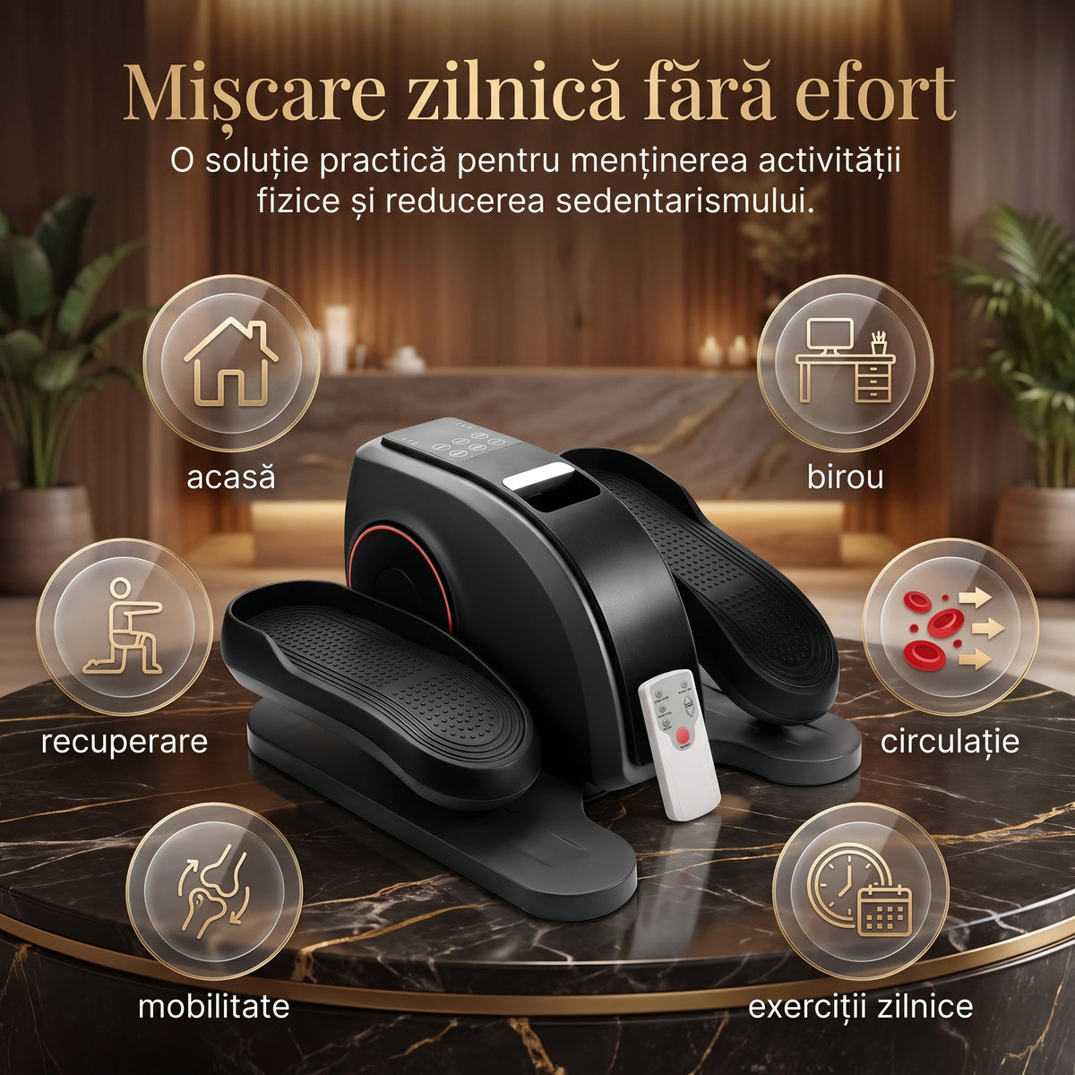 Pedalier fitness electric cu telecomandă Bluetooth, imaginea 6