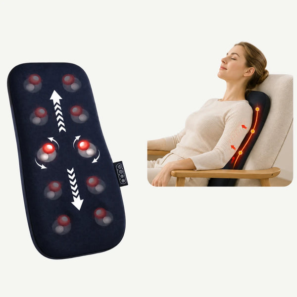 Pernă de masaj Shiatsu multifuncțională cu încălzire