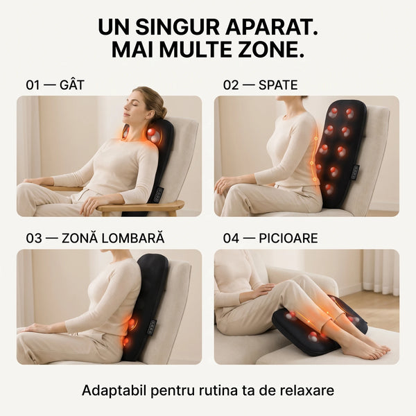 Pernă masaj Shiatsu multifuncțională cu încălzire, imaginea 6