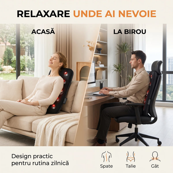 Pernă masaj Shiatsu multifuncțională cu încălzire, imaginea 8