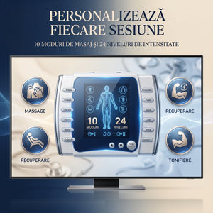 Aparat TENS corp intreg, electrostimulare nervoasa, 10 moduri si 24 intensitati – imaginea 4