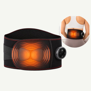 Centura lombara cu masaj vibratii si incalzire pe 5 trepte, wireless, Negru