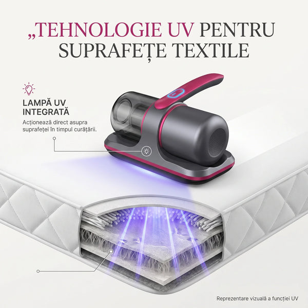 Aspirator antiacarieni wireless cu lampă UV, imaginea 6