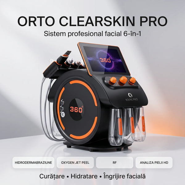 Dispozitivul ORTO ClearSkin Pro cu hidrodermabraziune și oxigen