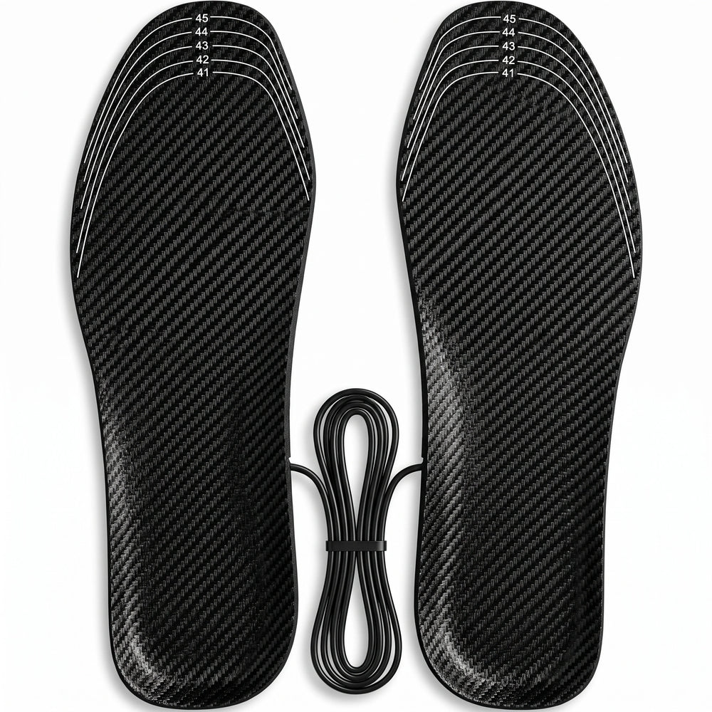 Branturi cu incalzire USB, fibra de carbon, reglabile 41-46, Negru