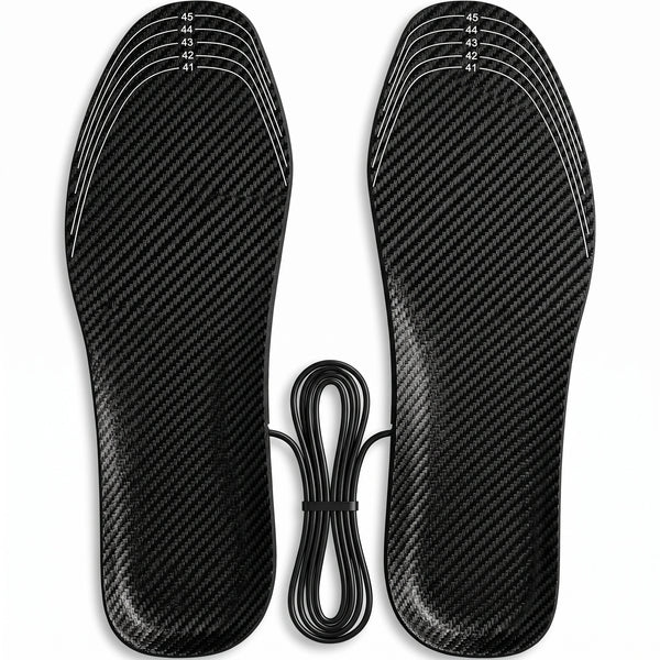 Branturi cu incalzire USB, fibra de carbon, reglabile 41-46, Negru