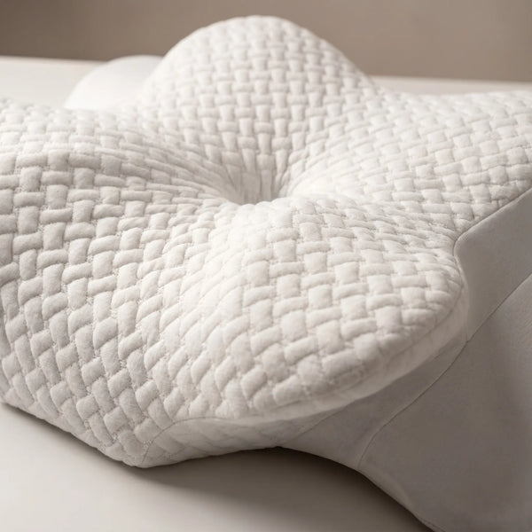 Perna cervicala ortopedica CERVI-SAN Confort memory foam fermitate moale, Alb – imaginea 3