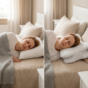 Perna cervicala ortopedica CERVI-SAN Confort memory foam fermitate moale, Alb – imaginea 5
