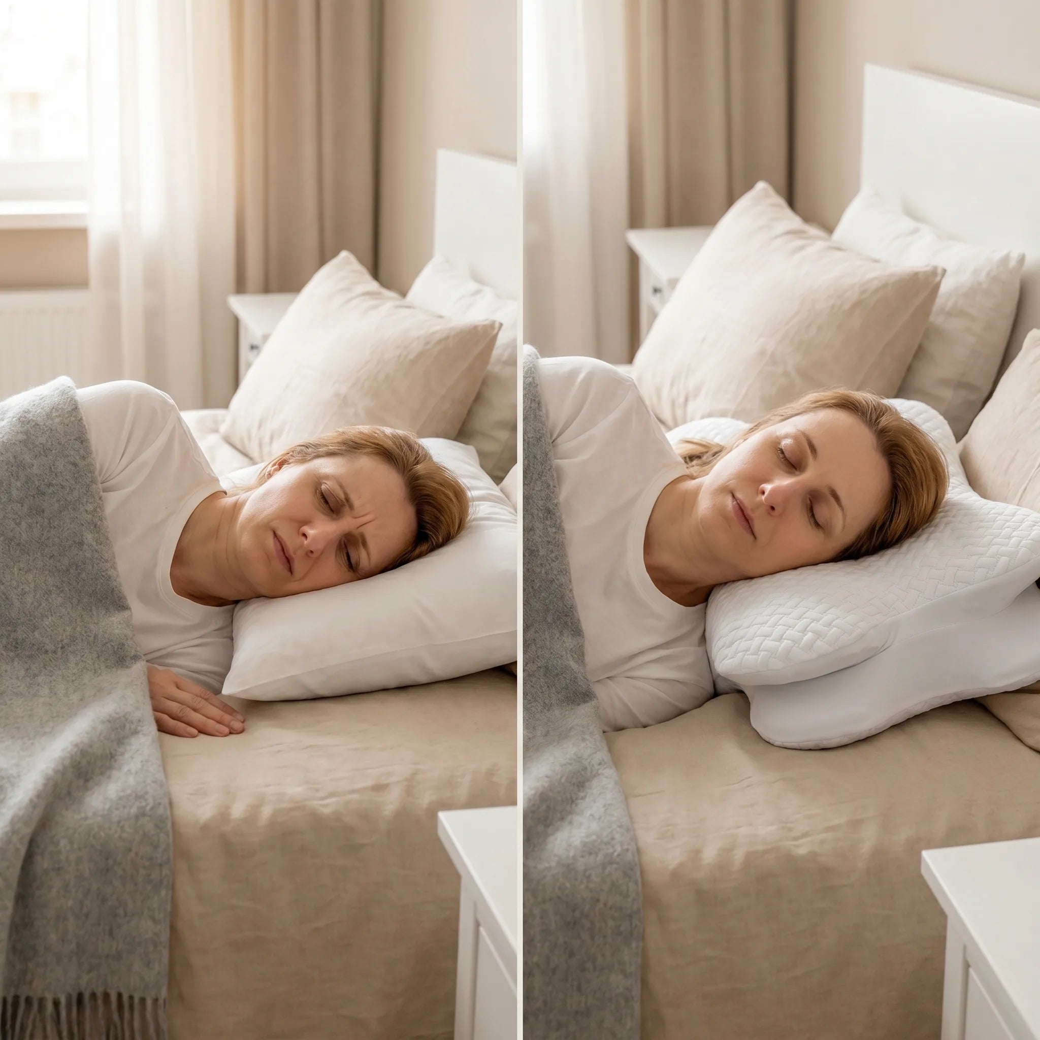 Perna cervicala ortopedica CERVI-SAN Confort memory foam fermitate moale, Alb – imaginea 5