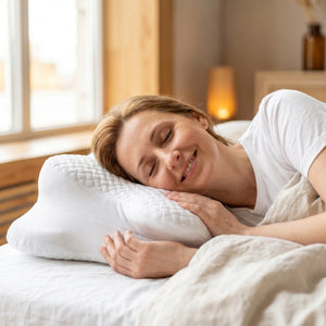 Perna cervicala ortopedica CERVI-SAN Confort memory foam fermitate moale, Alb – imaginea 6