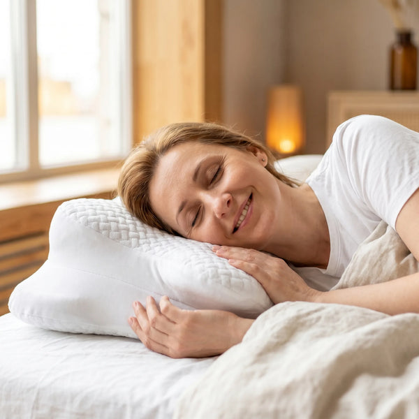 Perna cervicala ortopedica CERVI-SAN Confort memory foam fermitate moale, Alb – imaginea 6