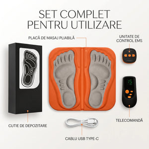 Placa de masaj cu stimulare musculară electrică și 6 moduri