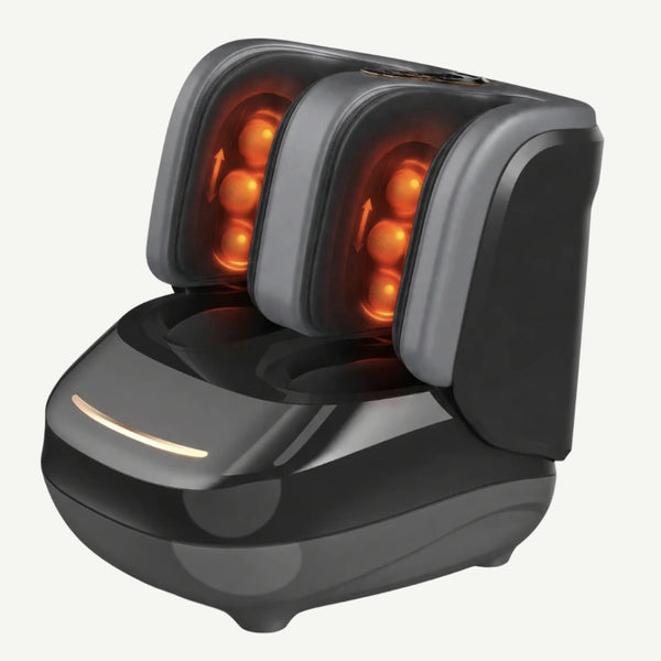 Aparat masaj picioare si gambe Shiatsu, compresie aer si incalzire FootRelief Pro, Negru