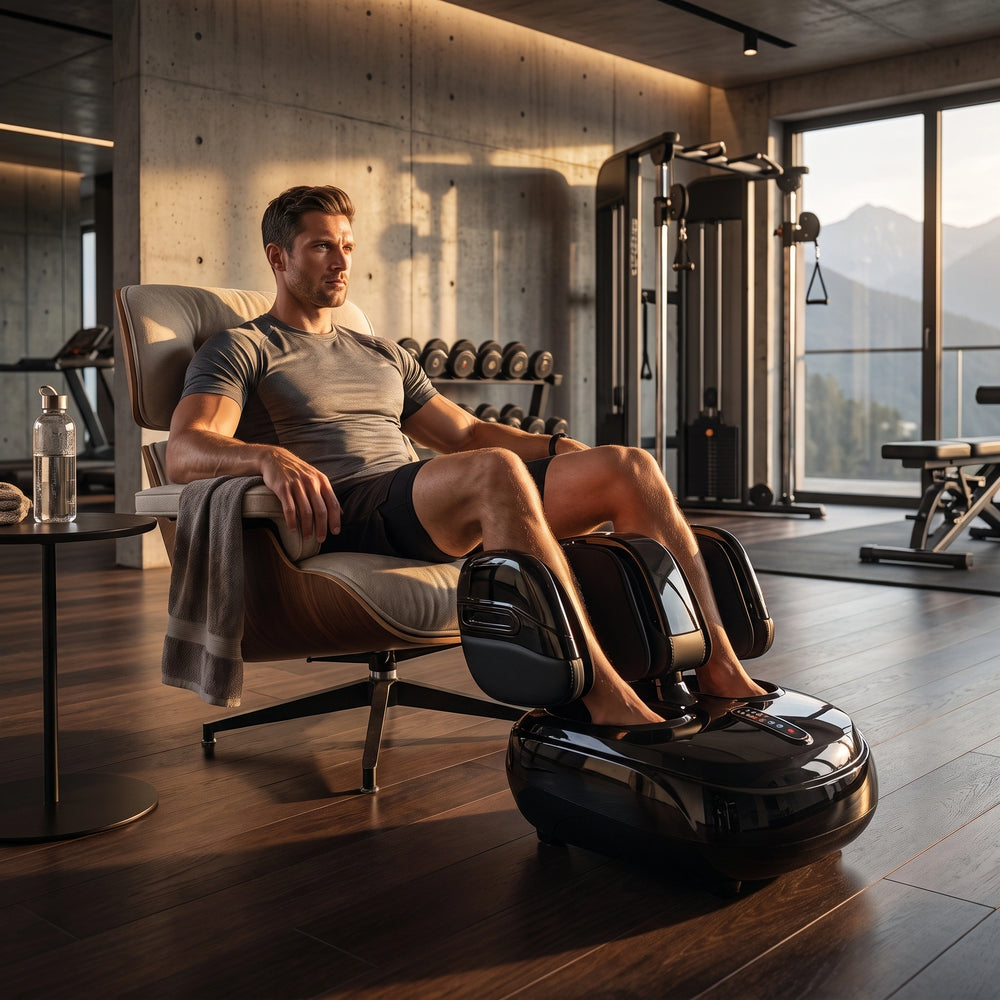 Aparat de masaj Shiatsu VitaLeg Pro wireless, în negru