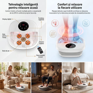 Aparat spa picioare Shiatsu pliabil cu incalzire apa, bule aer si role rotative – imaginea 4
