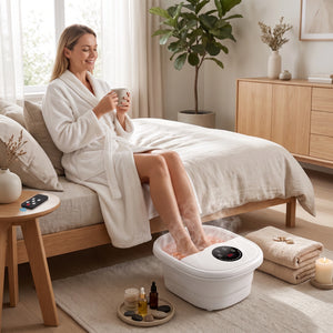 Aparat spa picioare Shiatsu pliabil cu incalzire apa, bule aer si role rotative – imaginea 7