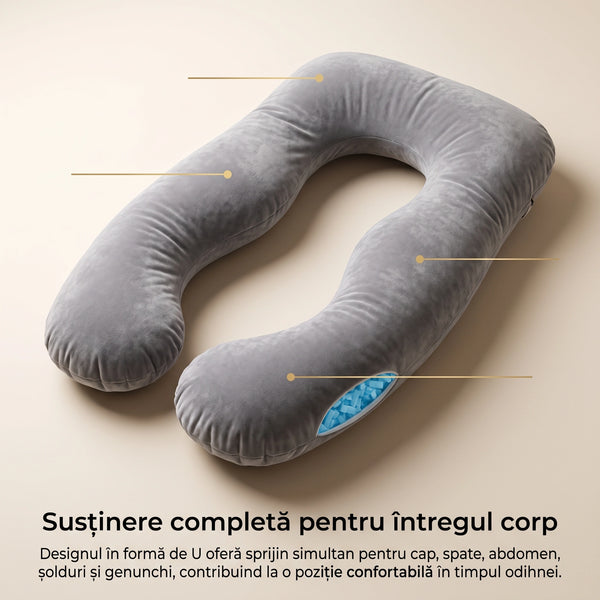 Perna corp multifunctionala sarcina spuma maruntita, Gri – imaginea 2