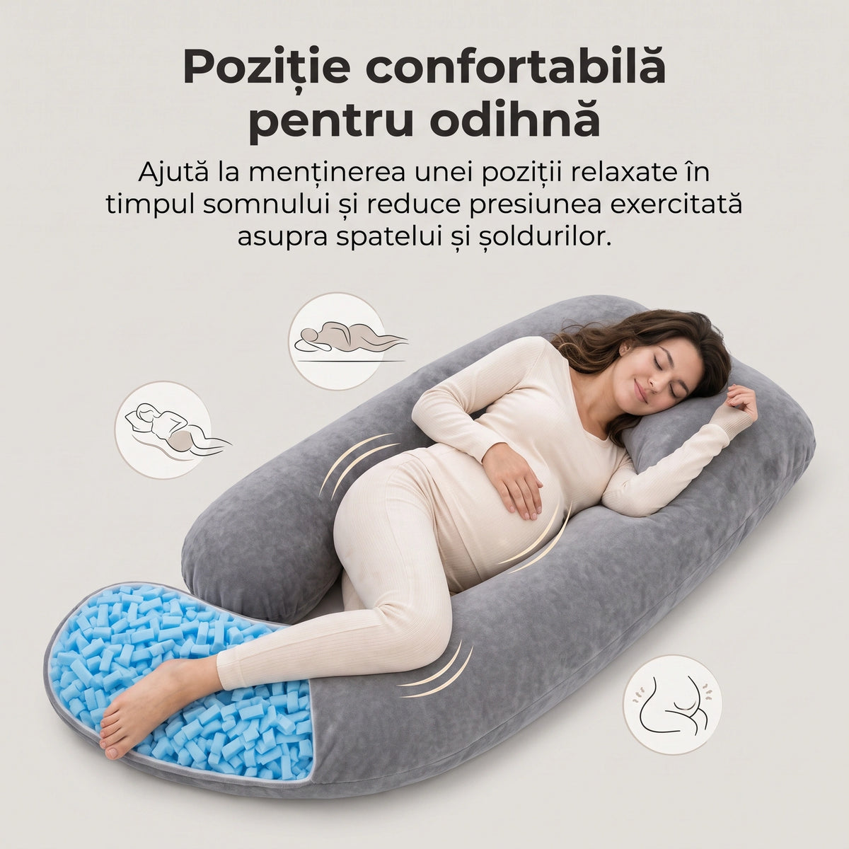 Pernă pentru corp multifuncțională pentru sarcină, imaginea 6