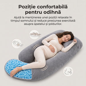Perna corp multifunctionala sarcina spuma maruntita, Gri – imaginea 6