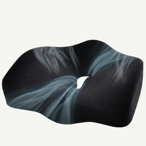 Pernă ortopedică de șezut neagră, din memory foam cu gel