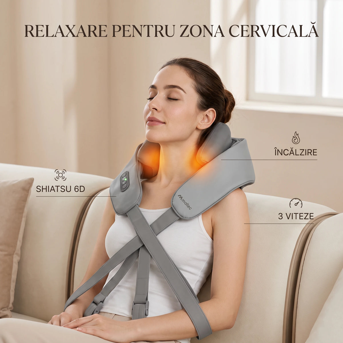 Aparat de masaj ORTO RELAX pentru abdomen și picioare, în gri