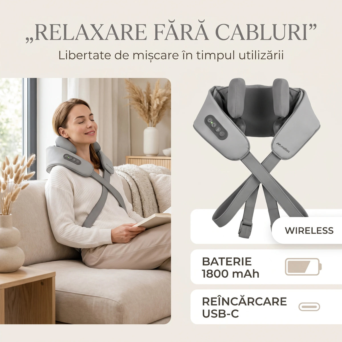 Aparat masaj ORTO RELAX cu role Shiatsu, imaginea 6