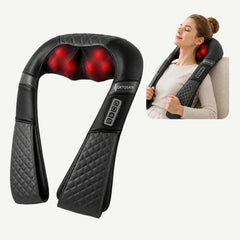 Aparat masaj Shiatsu corp ORTO RELAX, 8 bile rotative, auto 12V/220V, Negru