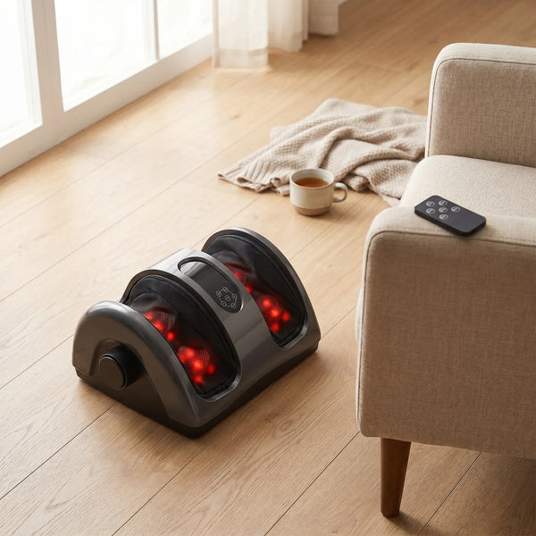 Aparat masaj picioare, gambe si brate Shiatsu 3D, cu incalzire, Negru – imaginea 4