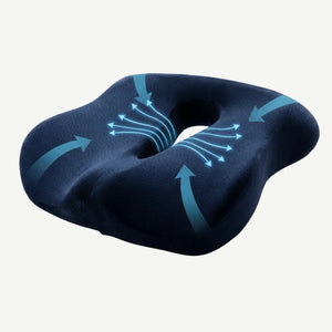 Perna ortopedica sezut memory foam decupaj prostata/hemoroizi/coccis, Bleumarin