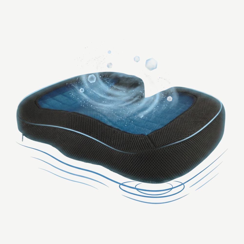 Perna ortopedica sezut memory foam cu gel racoritor ORTO COCCIS Gel